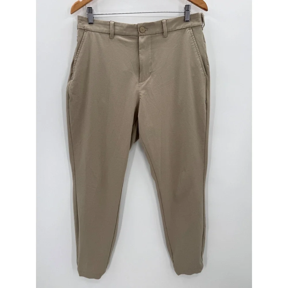 Mizzen + Main Helmsman Slim Performance Jogger Pants Khaki Tan Mens 35W 33x28
